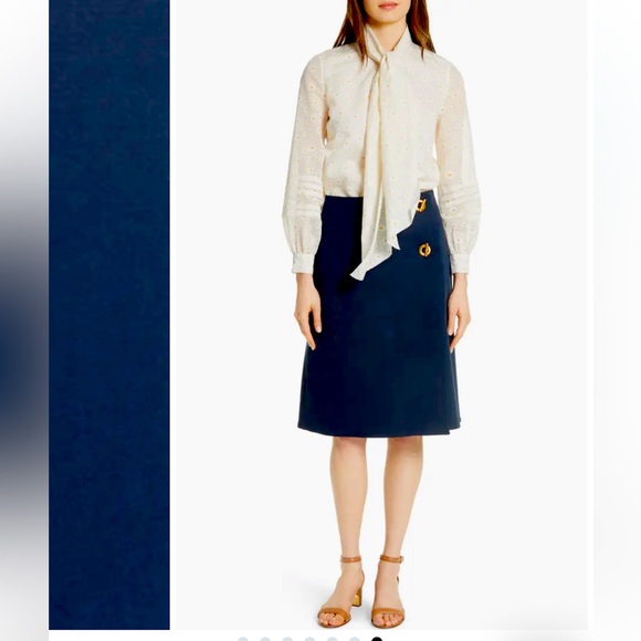 Tory Burch Ruth Skirt Navy New with tags - Picture 1 of 7